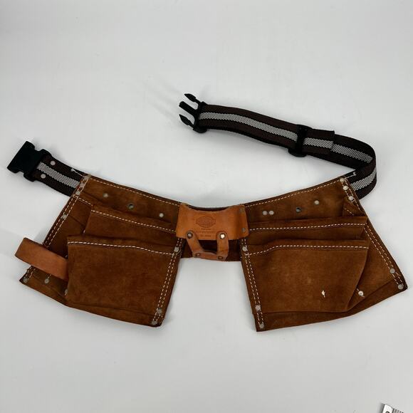 Nicholas Work Gear Tool Belt No. 493X Brown Suede Leather Adjustable USA Loop - Picture 3 of 7